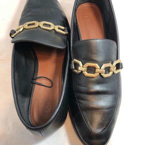H&M Black Loafers with Gold Chain Detail - Picture 8 of 8